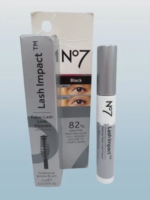NO7 LASH IMPACT FALSE-LASH LOOK MASCARA TRADITIONAL BRISTLE BRUSH 0.23 OZ BOXED