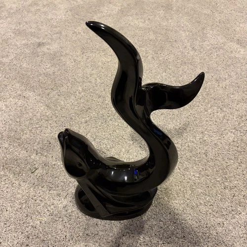 Vintage Haeger Large Black Fish Sculpture 19" MCM