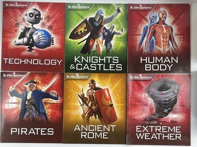 6 x Navigator Educational Books - Extreme Weather/Human Body/Pirates/Ancient....