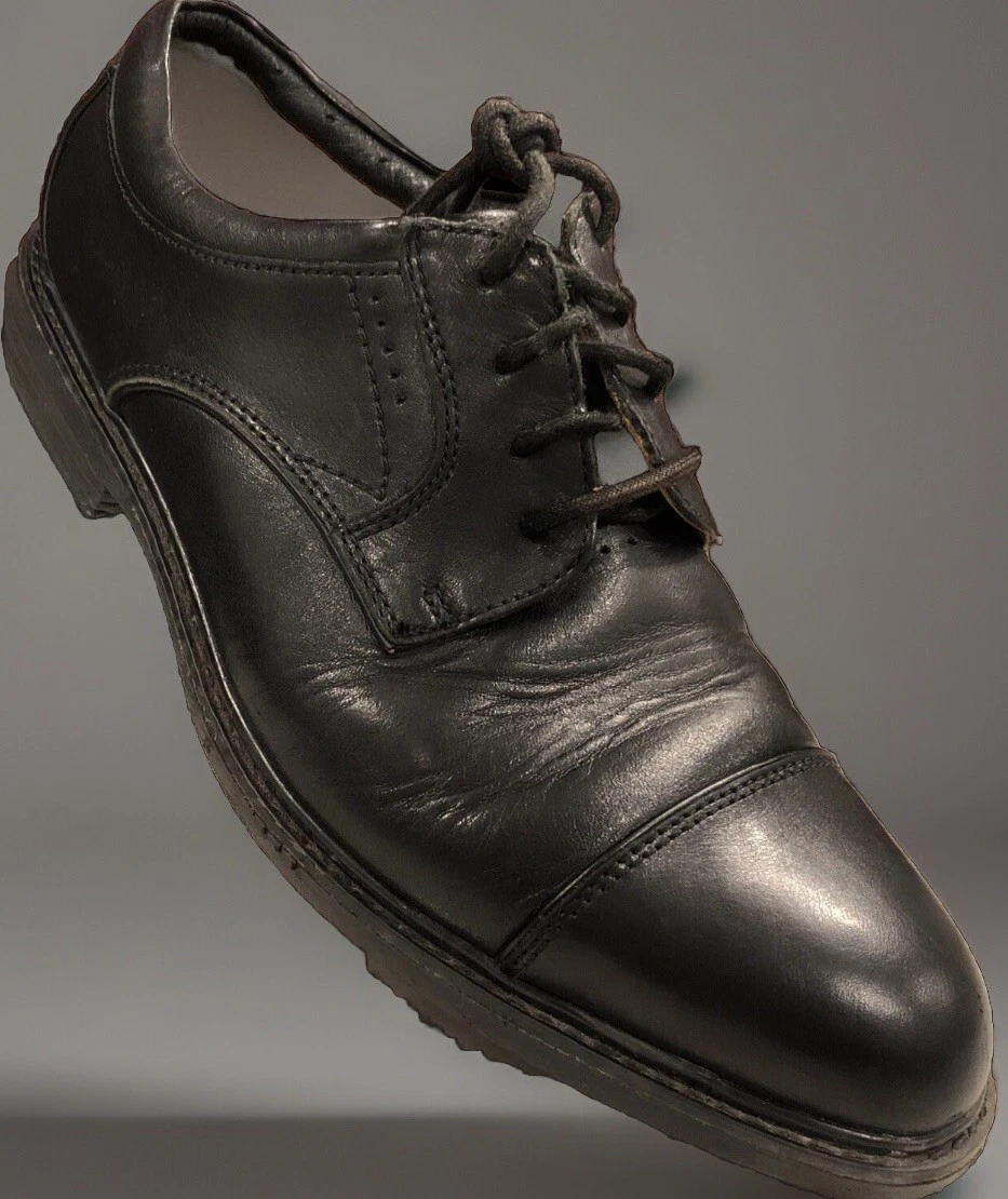 Scarpe eleganti Oxford Clarks taglia 8 5 W nere in pelle punta a cappuccio comode