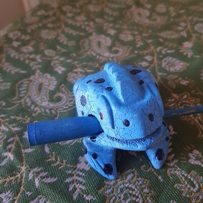 Guiro Rasp Wooden Frog with Scraper from Thailand Wooden Frog Musical ...