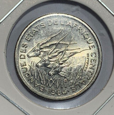 1984-D Central African States 50 Francs CFA Gabon Coin