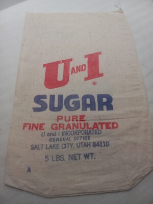 U AND I SUGAR 5 LBS. CLOTH BAG SACK UNUSED