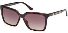 Guess Women's Dark Havana Geometric Square w/ Gradient Lens GU00099-52F-55