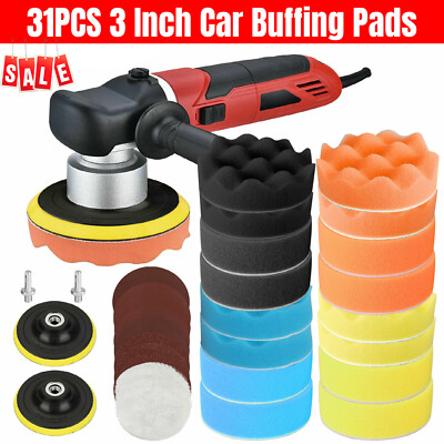 31Pcs Polishing Sponge Waxing Buffing Foam Pads Compound Car Polisher for Drill