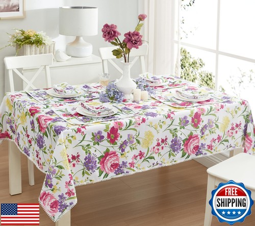 Newbridge Easter Sophia Pom Pom 60 x 120 Inch Rectangle Fabric Tablecloth, Wr - 第 5/5 張圖片