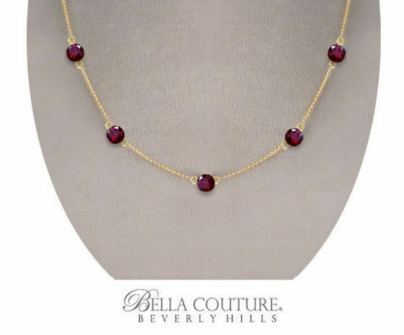 NEW RARE 14K GOLD GARNET 18" NECKLACE ANTIQUE DIAMOND VICTORIAN ROSE CUT CHARM