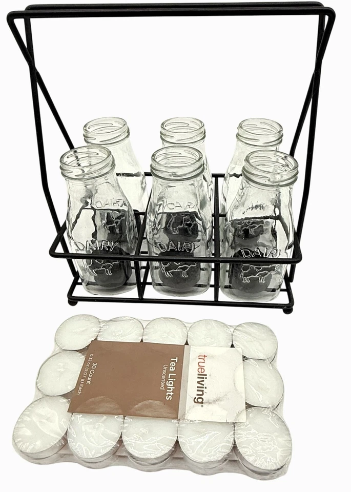 Portavelas Tealight para botella de leche/velas Tealight contiene 6 velas de bonificación 30 candelabros Foto 4 de 4