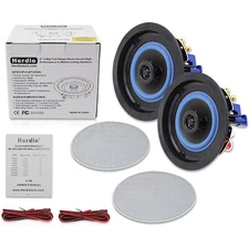 Herdio 4" Bluetooth Ceiling Speakers Kitchen Stereo Speakers Wall Flush Mount