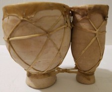 Vintage Double Drum Ceramic Pottery Tbilat Bongos Set from Morocco Collectors&nbsp;