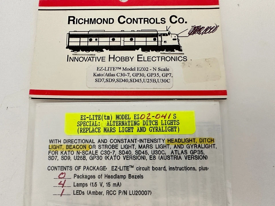 Richmond Controls N EZ-Lite Model EZ02-041 Kato/Atlas C30-7, GP30, GP35, GP7 - Image 3 of 3