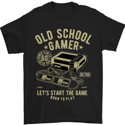 Old School Gamer Gaming lustiges Herren T-Shirt 100% Baumwolle