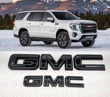 2021-2024 GMC YUKON Front Rear Tailgate Gloss Black Matte Black OVERLAY Emblem