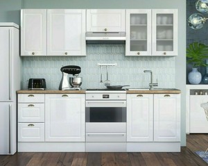 White Gloss Country Modern Kitchen 7 Cabinets Unit Set Shaker
