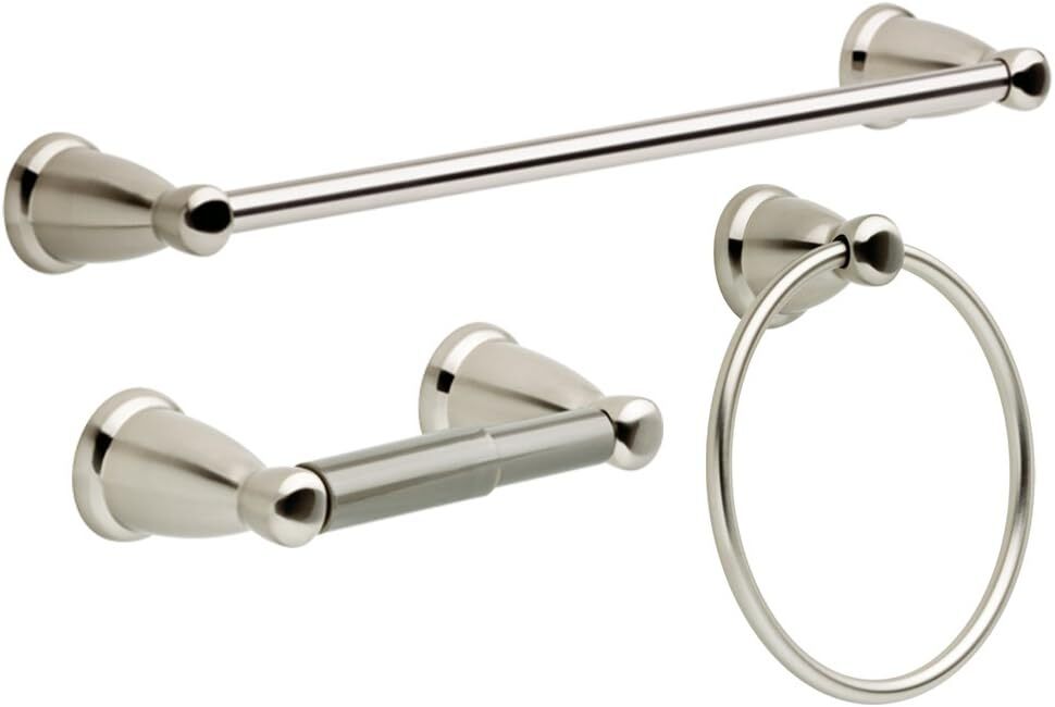 3-Piece Bathroom Hardware Set with 24-Inch Towel Bar Toilet Paper and Hand Towel Holders