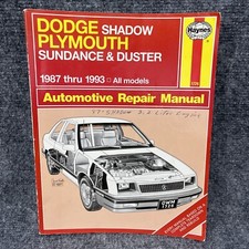 Dodge Shadow Plymouth Sundance Duster 1987-1993 Service Repair Manual Wiring