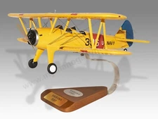 Boeing Stearman US Navy Desk Wood Airplane New Model Large Scale 1/24