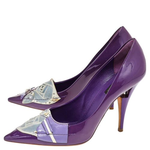 Louis Vuitton Purple Patent Riviera Pumps Size 39.5 - Picture 4 of 8