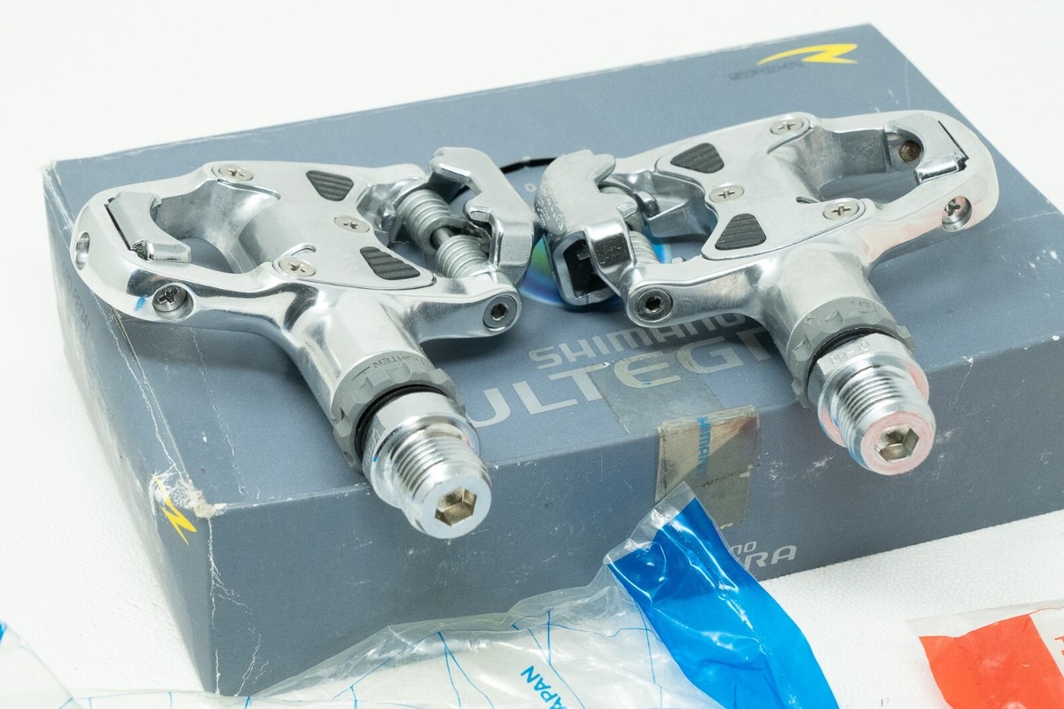 Pédales Shimano 600 PD-6600 SPD-R Argent, Pour Vélo Route Vintage, Occasion