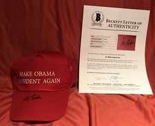 JOE BIDEN SIGNED MAKE BARACK OBAMA PRESIDENT AGAIN BASEBALL HAT! BECKETT BAS COA