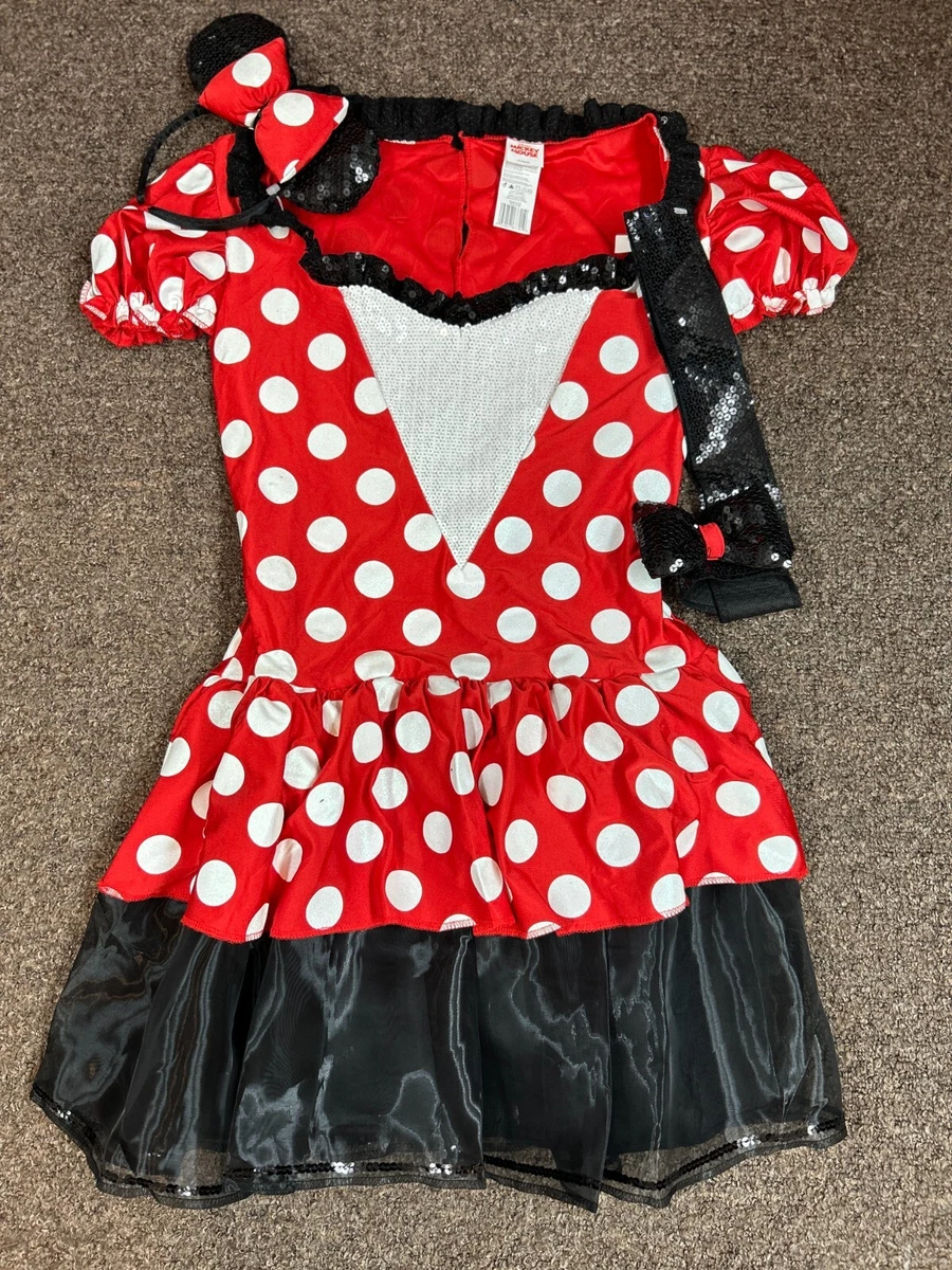 NWOT Disney Minnie Mouse Womens Costume Large 12-14 Dress Ears Belt Halloween