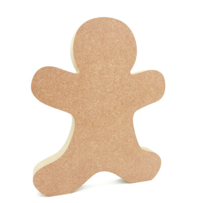 Freistehender Lebkuchenmann Form MDF Holz Basteln Rohling 18mm groß Weihnachten