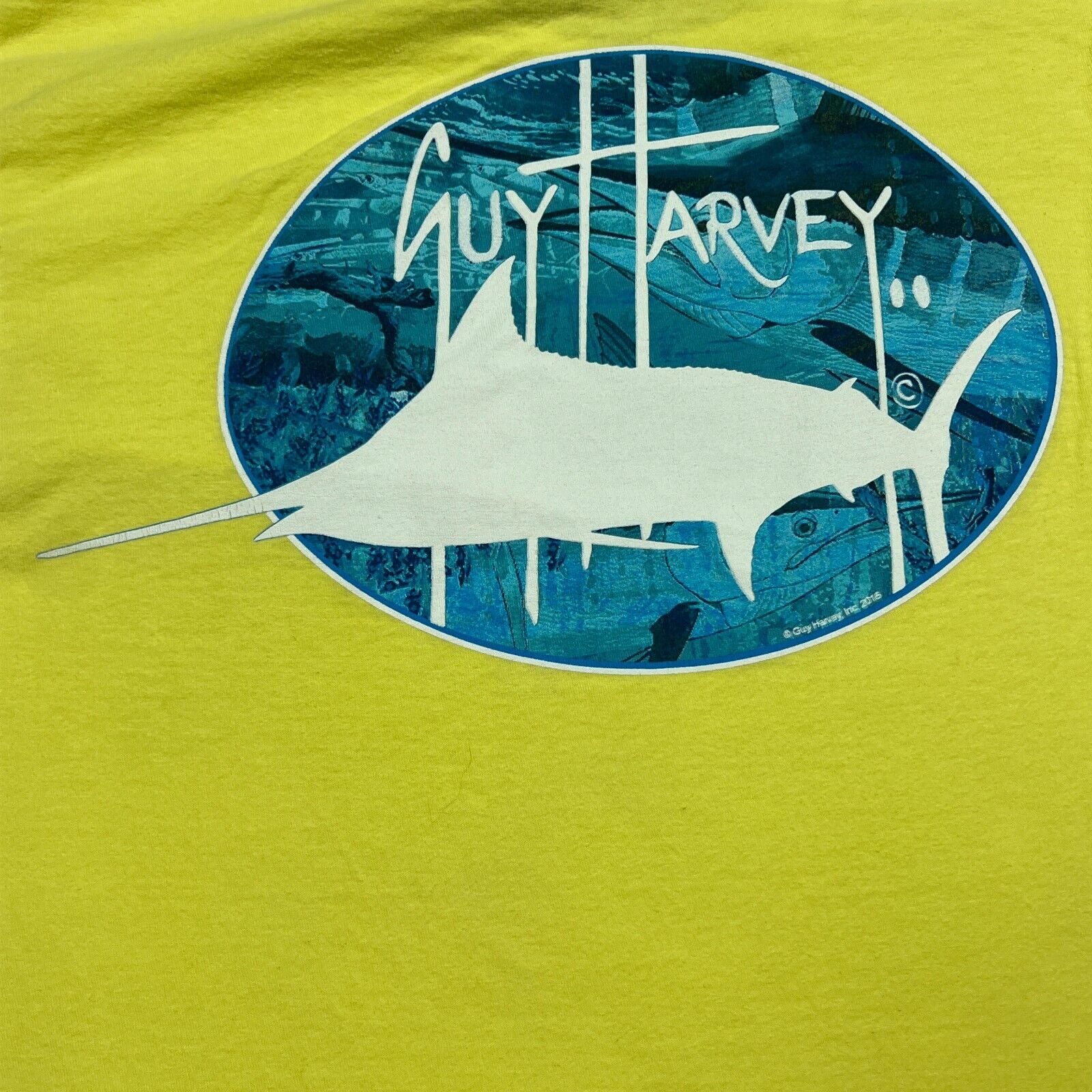 Guy Harvey Shirt Mens Medium Yellow Long Sleeve C… - image 6