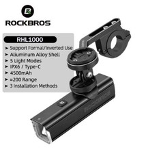 ROCKBROS Bike Headlight Super Brightness Front Light USB Charging 4500mah IPX6