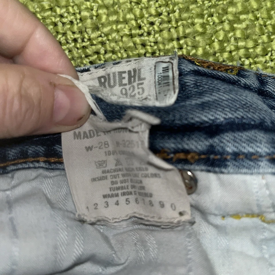 Pantalones Cortos Ruehl No.925 Mujer 28 Azul Denim Corte Envejecido Informal Damas Y2K Foto 4 de 4