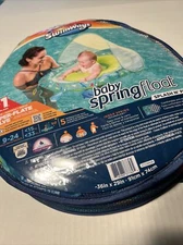 NEW SwimWay Step 1 Infant Baby Spring Float w/Canopy 9-24 Mos  60 UPF Green Blue