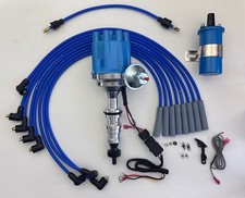 Ford Fe 390 427 428 352 360 Small Female Cap Hei Distributor Blue Coil Wires