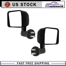Manual Mirrors Black Pair For 2007-2017 Jeep wrangler Driver + Passenger Side