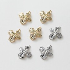 4pcs CZ Pave Petal Charm,Cubic Zirconia Flower Pendant,Zircon Floral Charm