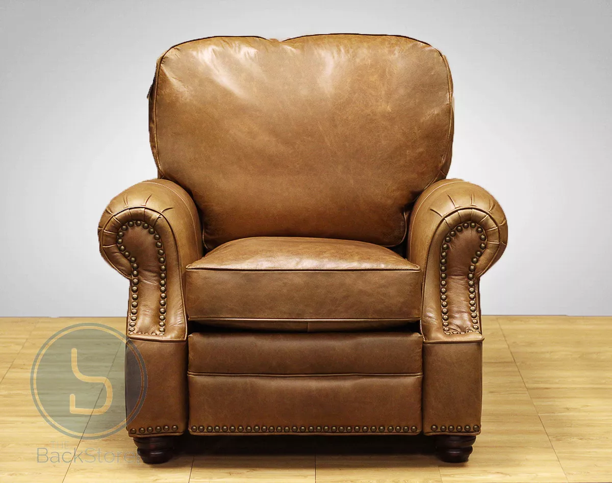 Barcalounger Leather Recliner Longhorn 7 4727 Chair Chaps Saddle