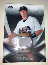 NOLAN FONTANA 2010 BOWMAN STERLING 18U USAR27 GAME JERSEY NATIONAL TEAM SP GEM