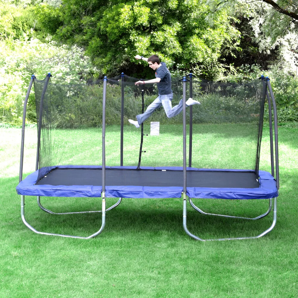Skywalker Trampolines 15' Rectangle Trampoline and Enclosure Blue