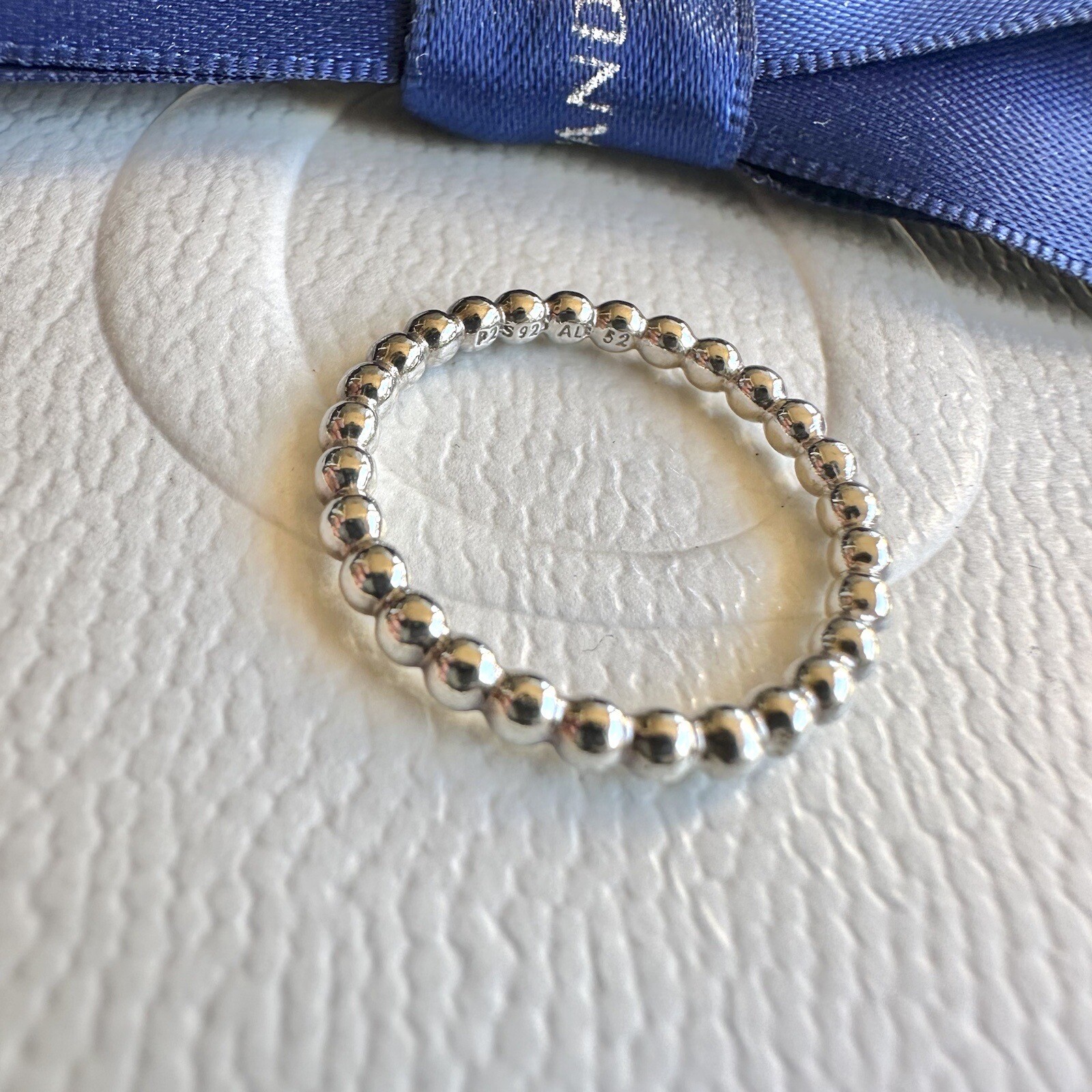 Authentic Pandora Silver Plain Small Bubble Stack… - image 2