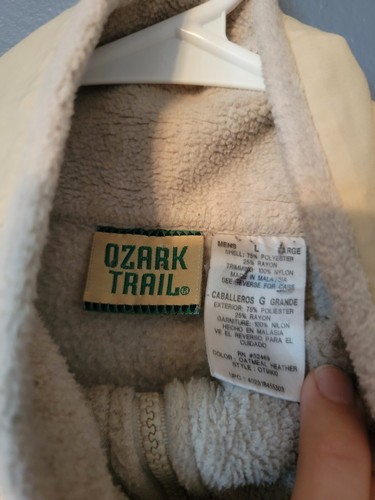 Vintage 1990's Ozark Trail Men's Tan Sherpa Zip-Up Jacket Size Large - Picture 4 of 4