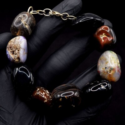 Tolles massives echtes Mix Edelstein 285,00 kt Perlen funkelndes Armband VK 48 E627