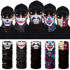 Men's Seamless Neck Gaiter Balaclava Halloween Ski Face Tube Bandana Headwear US