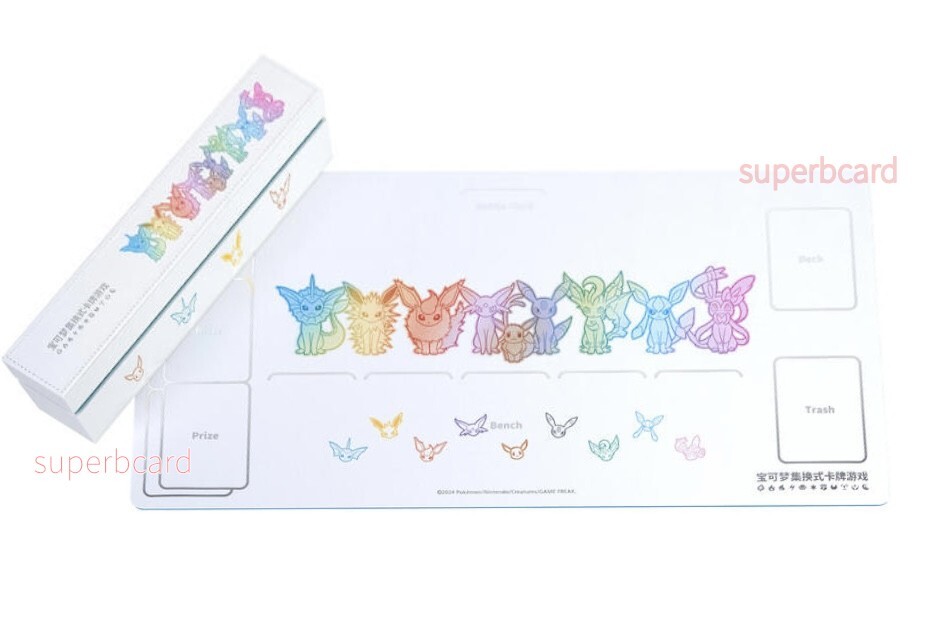 Pokemon S-Chinese EEVEE Playmat+Card deck box+Storage box+DIce+