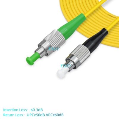 5Pcs 1m 2m 3m 5m FC/APC to FC/UPC Single Mode OS2 Simplex Fiber Optic Patch Cord