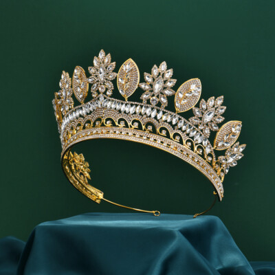 9cm Tall Crystal Tiara Earrings Set - Wedding Queen Princess Prom Crown For Women