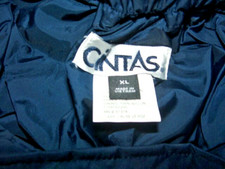 CINTAS Water Proof Work PANTS Navy Blue Safety Reflective Strip Sz XL inseam 30