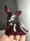 Fenton Ruby Red/Amberina Fawn Deer Figurine - Hand Painted - By Frederick