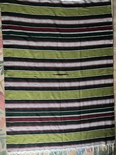 Manta vintage tejida a mano verde lima Serape Jorongo calidad textil 80x60