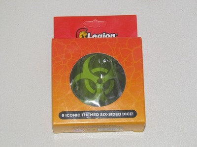 Legion Supplies Iconic Biohazard Dice pack tin pips dice set of (9) 16mm new