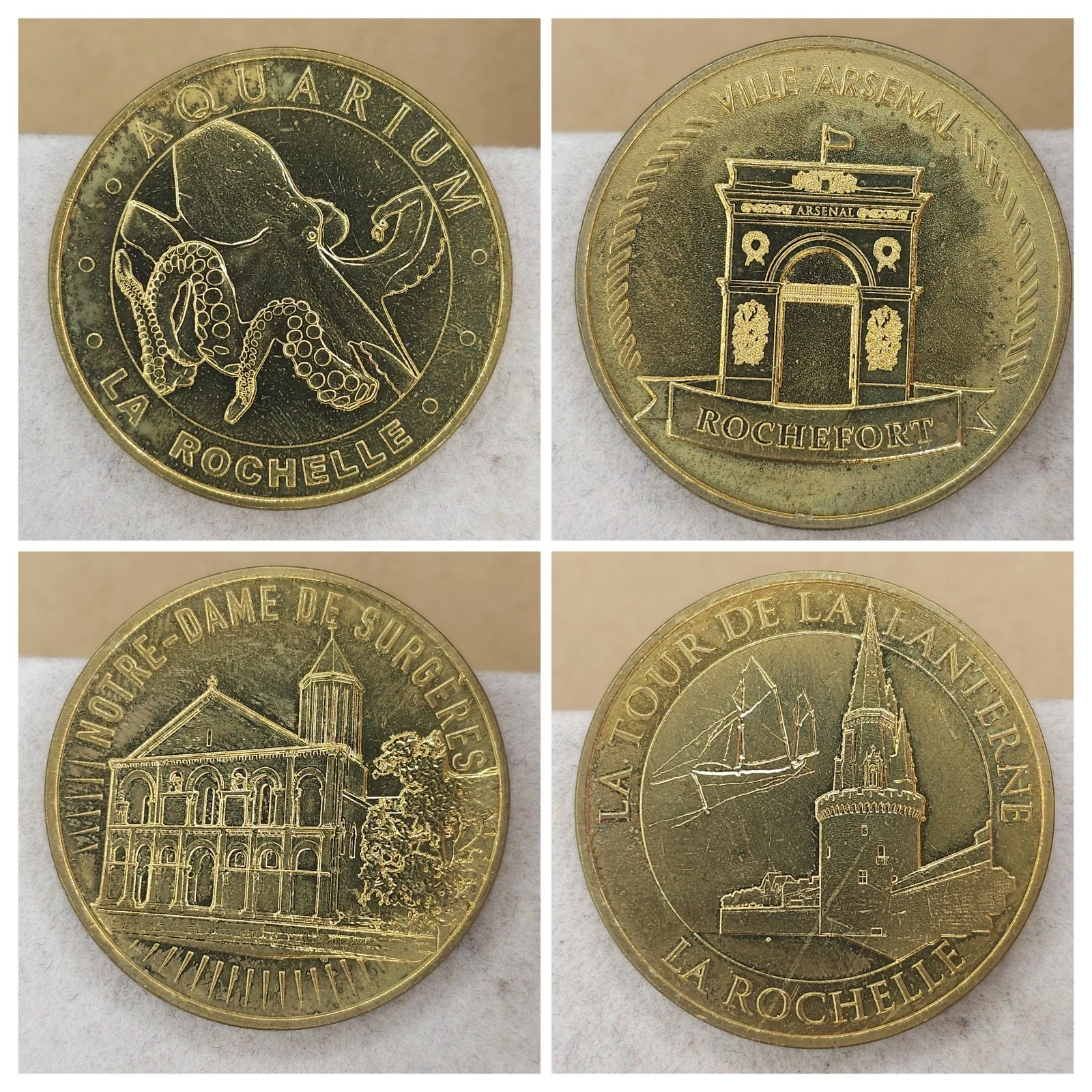 Charente-Maritime - Lot Jetons Touristiques Médailles Souvenirs Monnaie de Paris