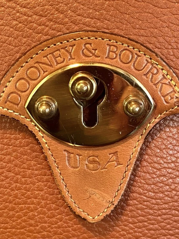Bolso Espectador Grande Dooney & Bourke Raro Vintage Saddle Tan AWL Foto 4 de 4