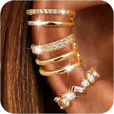 Non-Piercing Ear Cuffs 14K Gold Plated Clip-On Cartilage Dainty Earrings Women's